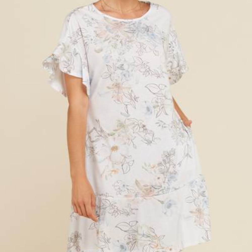 Tessa Floral Ruffle Hem Dress